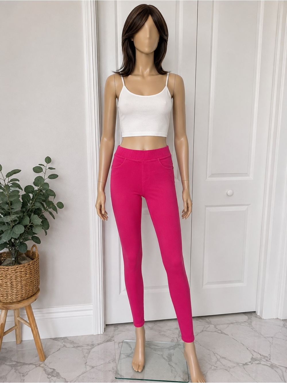 Bright Pink Women's Stretch Leggings